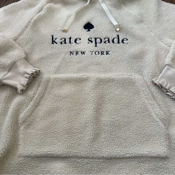 kate spade new york Logo Sherpa Hoodie, size L - Picture 4 of 8
